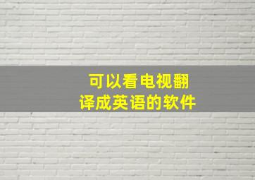 可以看电视翻译成英语的软件