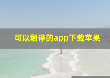 可以翻译的app下载苹果