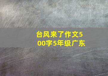 台风来了作文500字5年级广东