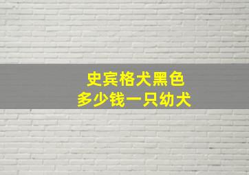 史宾格犬黑色多少钱一只幼犬