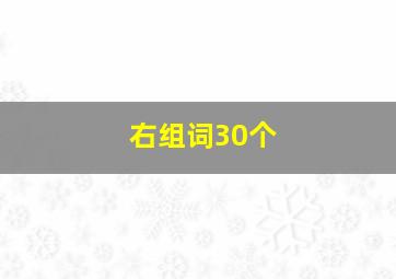 右组词30个