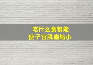 吃什么食物能使子宫肌瘤缩小