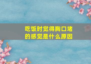 吃饭时觉得胸口堵的感觉是什么原因