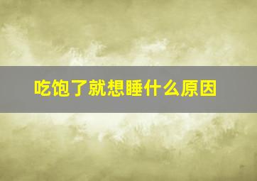 吃饱了就想睡什么原因