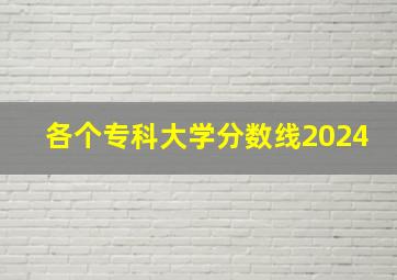 各个专科大学分数线2024