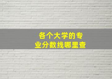 各个大学的专业分数线哪里查