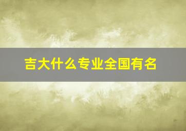 吉大什么专业全国有名