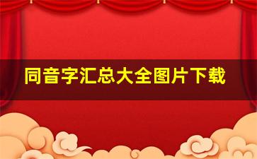 同音字汇总大全图片下载