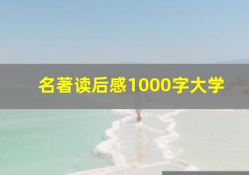 名著读后感1000字大学