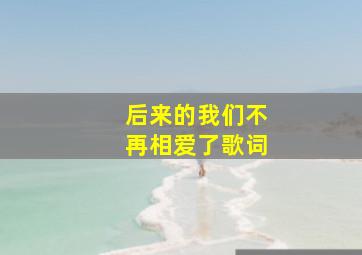 后来的我们不再相爱了歌词