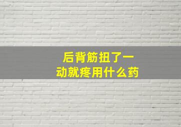 后背筋扭了一动就疼用什么药