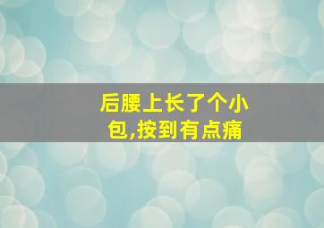 后腰上长了个小包,按到有点痛