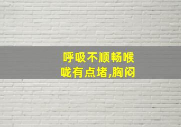 呼吸不顺畅喉咙有点堵,胸闷