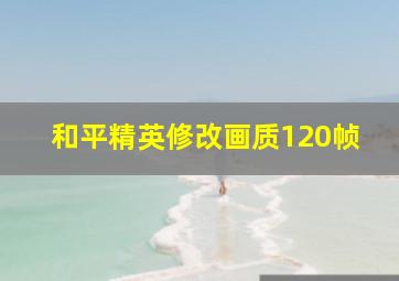 和平精英修改画质120帧