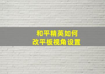 和平精英如何改平板视角设置