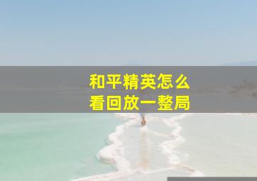 和平精英怎么看回放一整局