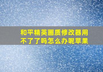 和平精英画质修改器用不了了吗怎么办呢苹果