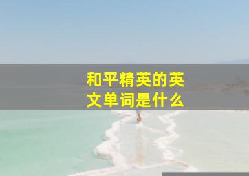 和平精英的英文单词是什么