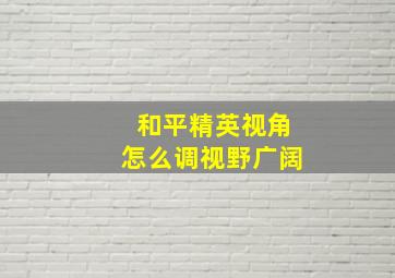 和平精英视角怎么调视野广阔