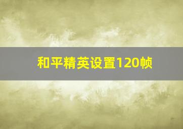 和平精英设置120帧