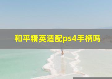 和平精英适配ps4手柄吗