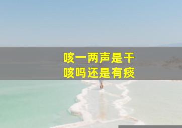 咳一两声是干咳吗还是有痰