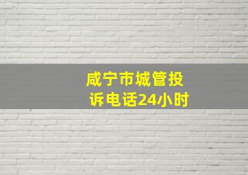 咸宁市城管投诉电话24小时