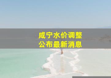 咸宁水价调整公布最新消息