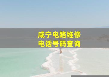 咸宁电路维修电话号码查询