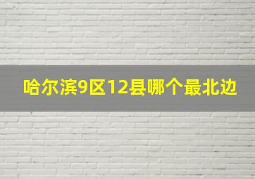 哈尔滨9区12县哪个最北边