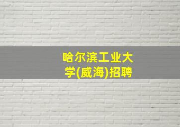 哈尔滨工业大学(威海)招聘