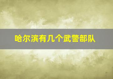 哈尔滨有几个武警部队