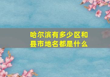 哈尔滨有多少区和县市地名都是什么