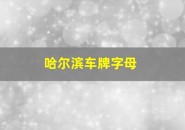 哈尔滨车牌字母