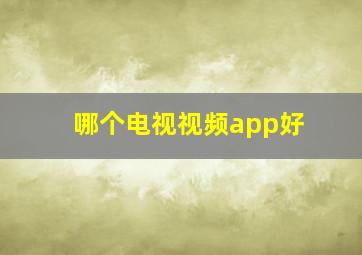 哪个电视视频app好