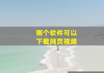 哪个软件可以下载网页视频