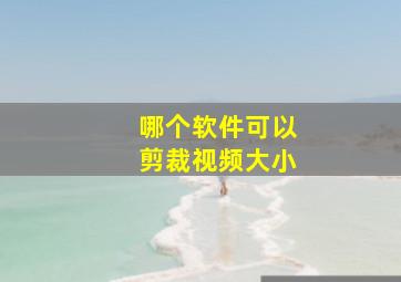 哪个软件可以剪裁视频大小