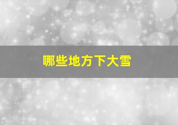 哪些地方下大雪