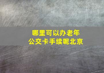 哪里可以办老年公交卡手续呢北京