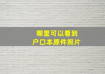 哪里可以看到户口本原件照片