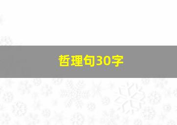 哲理句30字