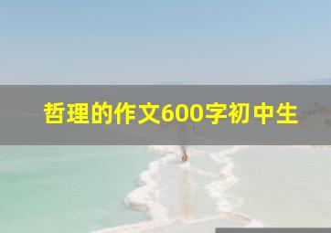 哲理的作文600字初中生