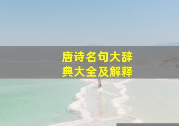 唐诗名句大辞典大全及解释