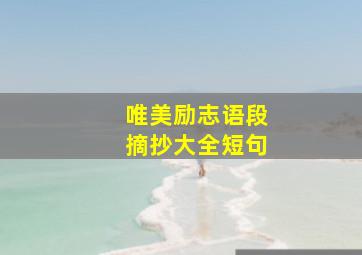 唯美励志语段摘抄大全短句