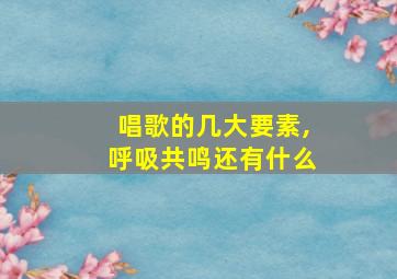 唱歌的几大要素,呼吸共鸣还有什么