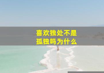 喜欢独处不是孤独吗为什么