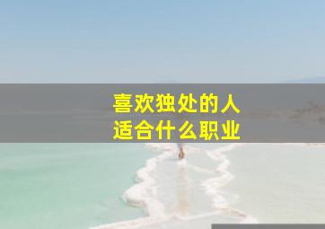 喜欢独处的人适合什么职业