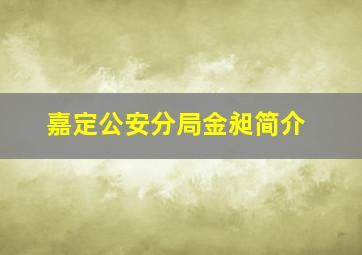 嘉定公安分局金昶简介