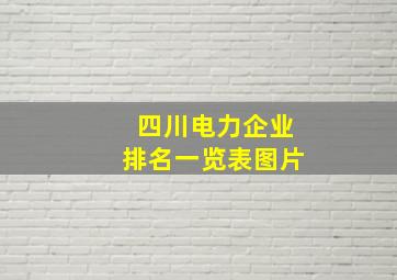 四川电力企业排名一览表图片