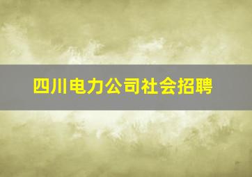 四川电力公司社会招聘